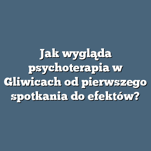 Jak wygląda psychoterapia w Gliwicach od pierwszego spotkania do efektów?